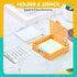 Cute Sticky Notes Holder with Stencil, Wavy Self-Stick Notepad Holder, Note Dispenser for Desk