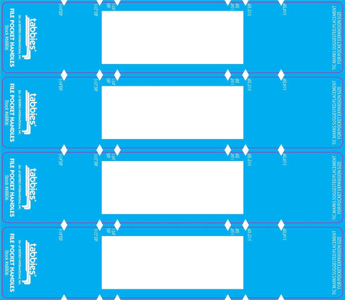 Tabbies File Pocket Handles, Light Blue/White, 9-5/8 x 2 Inches, 48 per Pack (TAB68806)