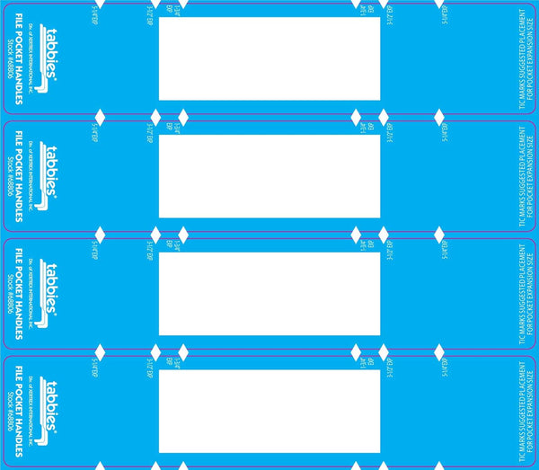Tabbies File Pocket Handles, Light Blue/White, 9-5/8 x 2 Inches, 48 per Pack (TAB68806)