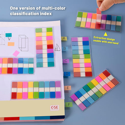 Golcellia Sticky Tabs, 900 Pcs Transparent Page Markers, Sticky Index Tabs for Books and Teacher Supplies