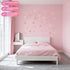 BUBBLE-FLY 60 Pcs Pink Heart Wall Decals, Repositionable PVC Wall Decals for Girls Room, Nursery, Bedroom, Living Room