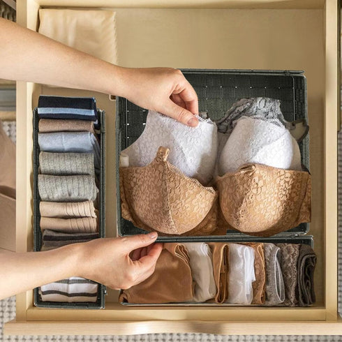 Woven Storage Box Basket Bin Container, Small Woven Basket Cube Organizer for Closet, Shelf, Dresser, Drawer, Bedroom,