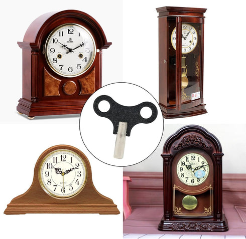 Yueton 2 Pack Clock Winding Key, Antique Floor Clock Repair Kit with Metal Winding Chain Tool