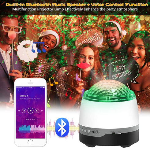 Speaker,8 Galaxy Projector for Bedroom,Star Projector,Remote Control & White Noise Bluetooth Soother