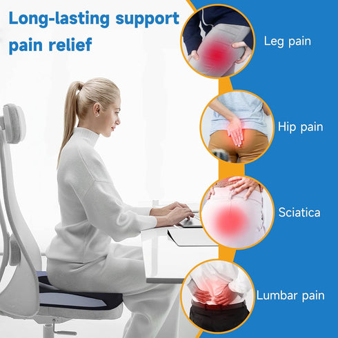 ZFUHWT Tailbone Seat Cushions for Office Chairs Wheelchair Cushion for Long Sitting Back PainMemory Foam Seat Car