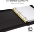 Samsill Classic Professional Binder, 3 Ring Binder with 1.5 Inch Brass Round Rings, Zipper Closure, Black