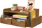 HZE Wooden Desk Organizer with Drawers, Rustic 3-Tier Desktop Organizer, Desktop Drawers with 2 Side Mail Sorting Slots
