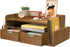 HZE Wooden Desk Organizer with Drawers, Rustic 3-Tier Desktop Organizer, Desktop Drawers with 2 Side Mail Sorting Slots