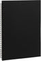 DSTELIN Blank Spiral Notebook, 10 inch x 7.5 inch, 100GSM, Soft Cover, 120 Pages / 60 Sheets, 1-Pack (Black)