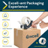Excell Low Noise Tape Dispenser, 2" Wide with Pushflap Technology for Quiet Carton Sealing - Includes Tape Roll