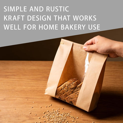 200 Pack 150 50 50 600 Paper Bread Bags Ste, Pcs Kraft Paper Bread Bags and Pcs Clear Bakery Bags Sourdough Bags