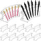 Tatuo 24 Pcs Plastic Pen Holder, 6 Slots Pen Display Stand, Clear Pencil Holders and Makeup Brush Rack Organizer for