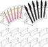 Tatuo 24 Pcs Plastic Pen Holder, 6 Slots Pen Display Stand, Clear Pencil Holders and Makeup Brush Rack Organizer for