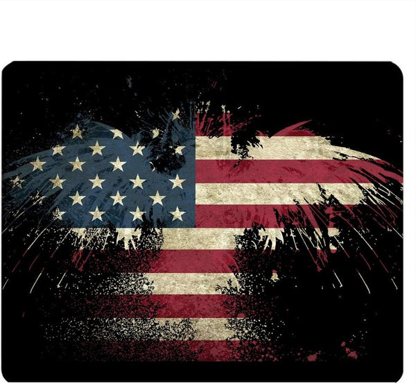 Eagle Rectangle Gaming Mousepad, Bald Eagle American Flag Mouse Pad for Computer Desk Laptop Office 9.5 X 7.9 Inch