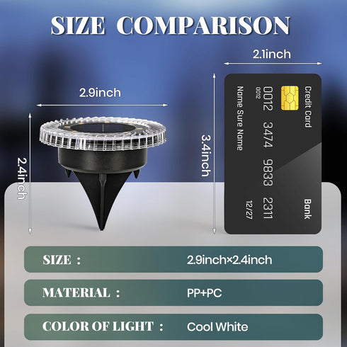 16 Pack PATIOWIN Small Solar Ground Lights, Pathway Lights Waterproof, Outdoor Solar Light for Garden, Driveway