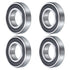 uxcell 4 Pcs Deep Groove Ball Bearing, 16003-2RS, 17mm x 35mm x 8mm, High Carbon Chrome Steel Z0 Double Rubber Sealed