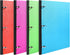 Telescoping 3 Ring Binder-4PCS, Flexible Binder with Elastic Spine, 3 Round Rings, Flat Writing Binder, 4 Colors
