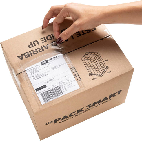 USPACKSMART 100 Units, 4.5"x5.5" Clear Packing List Shipping Label Envelopes, Heavy Duty Adhesive for Labels, Invoices