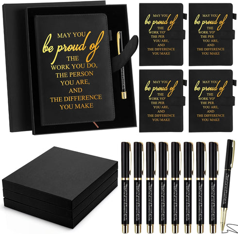 Spakon 6 Set Thank You Team Appreciation Gift - A5 Leather Journal Pen with Gift Box for Medical Assistant Week