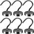 6 Pack Black Metal Magnetic Hooks 40lb+ Heavy Duty Strong Magnets for Cruise Ship Walls, Hanging, Tool, Kitchen