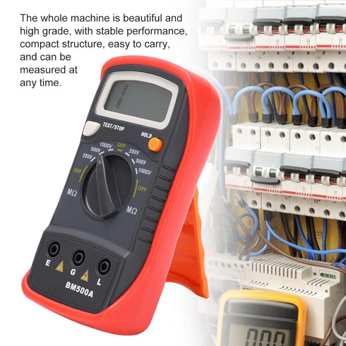 BM500A 1000V LCD Resistance Tester - Digital Insulation Resistance Meter Megohm Meter