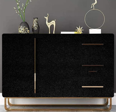 Glossy Black Contact Paper Shiny Peel and Stick Wallpaper Glitter Countertop Contact Paper Self-adhesive Removable Wallpaper Vinyl Decorative Kitchen Cabinet Shelf Liner Waterproof Film 15.8" 118.1" by Toduso