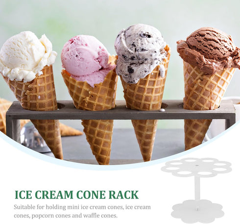 Lurrose Ice Cream Cone Rack Crispy Cone Holder Acrylic Ice Cream Display Stand for Dessert Shops and Catering Events