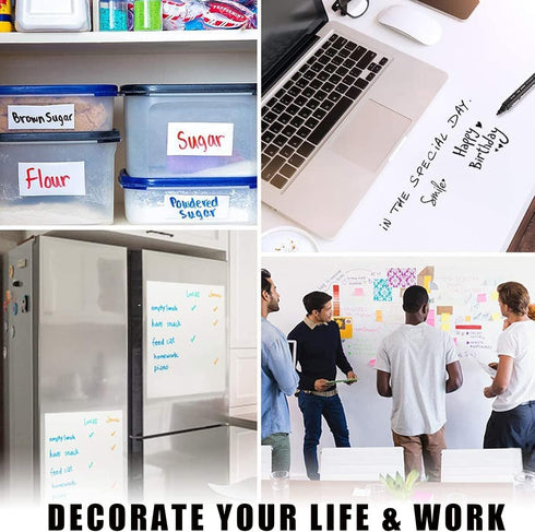 Self Adhesive White Board Paper, Dry Erase Wall Stickers Roll 17.7" x 78.7" for School/Office/Home/Kid/Art Decoration