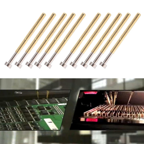 100pcs Pogo Pin Flat Head, PCB Testing Spring Test Probe Brass Material 2.36mm Tube Diameter for PCB Testing