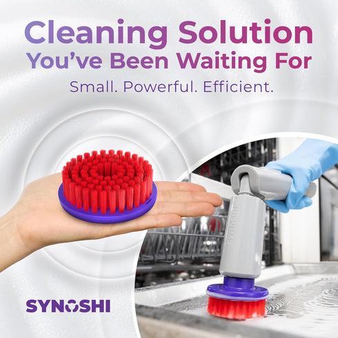 Set (2 Synoshi PRO Round Brush Units) for Electric Spin Scrubber Brush for Bathroom, Shower, Floor and Tiles. Electric