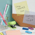 Paper Junkie 12-Pack 3x3-Inch Transparent Sticky Notes, 5.2mil Clear Plastic Self-Stick Sheets in Blue, Yellow, and Pink for Notes, Annotations, and Bookmarks, 50 Sheets per Pad, 600 Sheets Total