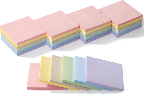 Mr. Pen Sticky Notes, 3”x3”, 24 Pads, Pastel Colors, Self-Stick Note Pads for Aesthetic Note-Taking