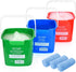 Matthew Red&Green&Blue Detergent and Sanitizing Cleaning Bucket 6 Quart Cleaning Pail,Set of