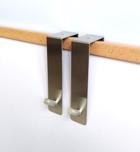 TOGU Over The Door Hook - SUS 304 Stainless Steel Heavy Duty Organizer for Coats, Towels, Clothes, Wreath (2pcs)