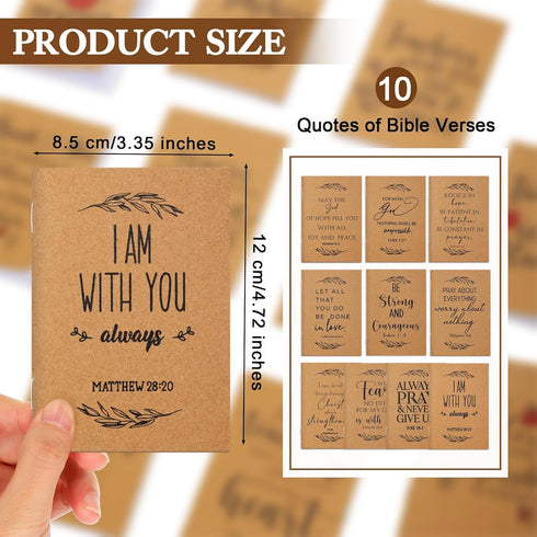 Kosiz 200 Pcs Christian Gift Bible Journal, Inspirational Notebooks for Women Men, Mini Notebook for Church