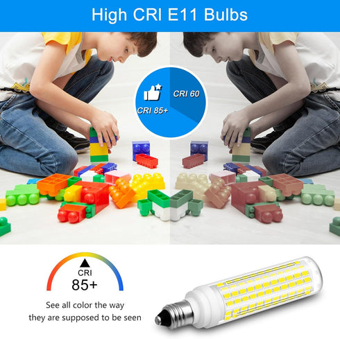 E11 Dimmable LED Bulb, 4 Pack - 100W Halogen Equivalent, 10W 1000LM Daylight White 6000K