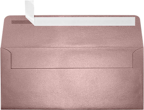 LUXPaper #10 Business Envelopes | Peel & Press | Misty Rose Metallic | 4 1/8" x 9 1/2" | 50 Qty