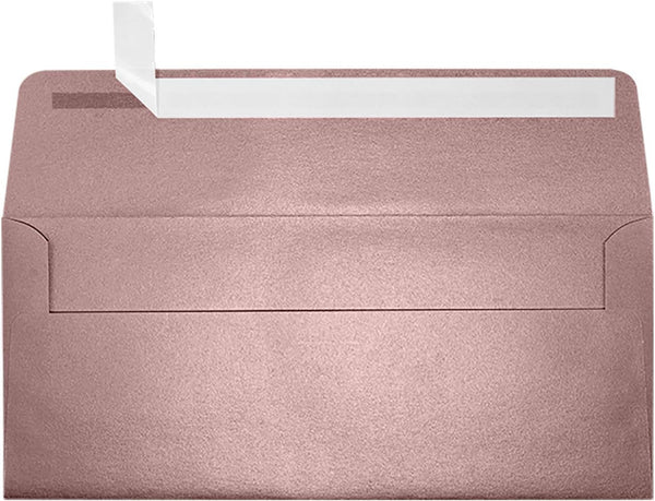 LUXPaper #10 Business Envelopes | Peel & Press | Misty Rose Metallic | 4 1/8" x 9 1/2" | 50 Qty