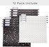 Y YOMA 12 Pack Decorative Hanging File Folders, Letter Size, Rose Gold, 1/5-Cut Adjustable Tabs, 3 Black Foil Design