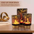 Eywamage Small Battery Operated Table Lamp, Forest Deer Mood Light with Remote, Cordless Glass Lamp