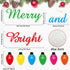 Christmas Bulletin Board Decorations, Merry and Bright Light Bulb Paper Cutouts Xmas Holiday Winter Classroom Wall Decorations for Kids Nursery Home Bedroom