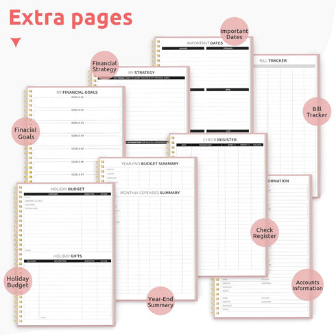 Account Budget Planner - Monthly Budget Book with Expense Tracker Notebook, Undated Bill Organizer & Finance Planner