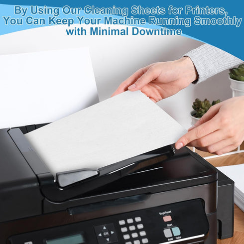 Clapzooki 50 8.5" 11") PCS Printer Cleaning Sheets Copier Cleaning Sheets Fax Printer Cleaning Sheets Laser Printer