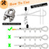 1/8 Kit,100ft M5 Wire Rope Vinyl Coated Stainless Steel Cable with Turnbuckles for Outdoor String Light Hanging Kit