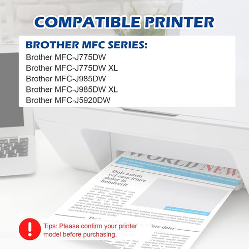 DOUBLE D Upgraded LC20E Compatible Replacement Ink Cartridges (8 Pack) for Brother MFC-J985DW, J775DW Printers