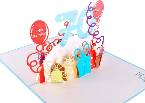 iGifts And Cards Happy 70th Birthday 3D Pop Up Greeting Card, Awesome Gifts for Women Turning Seventy