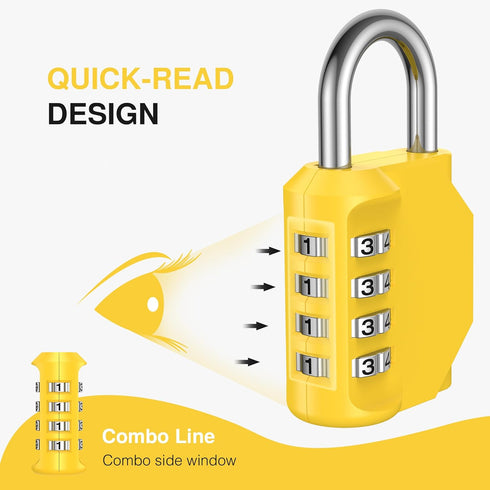 Puroma 2 Pack Combination Lock, 4 Digit Locker Lock, Outdoor Waterproof Padlock for School Gym Locker