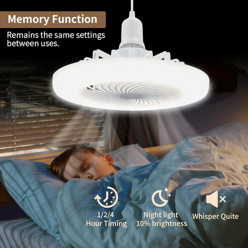 19.68ft 30w E26 110v HOXIYA Plug in Ceiling Fan With Light with Long Plug Cord and Remote Control Gazebo Fan Small