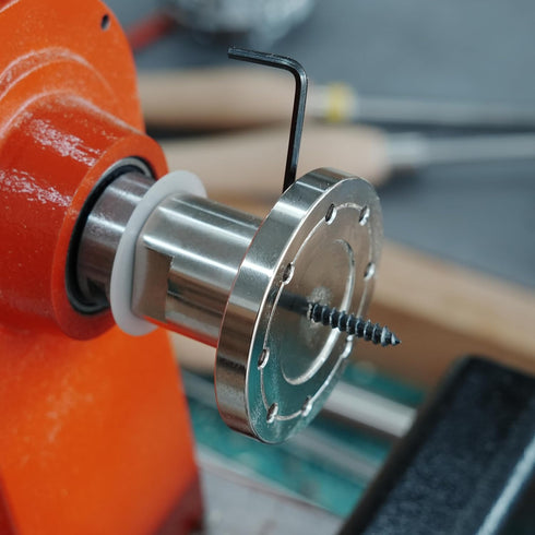 3" Woodworking Lathe Faceplate with Screw Chuck, Includes Two Nylon Washers for 1" x 8TPI Spindle