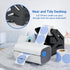 Label Holder for Desktop Shipping Label Printer, Compatible with Rolls and Fan-Fold Labels (Black)